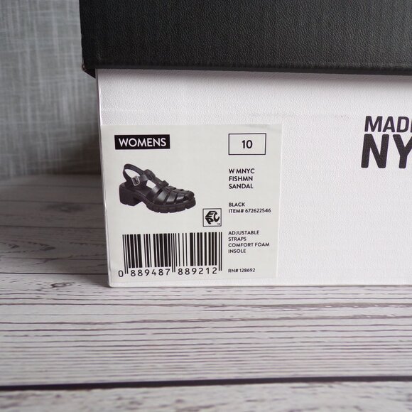 Madden NYC Women's Black Fisherman Block Heel Sandals, Size 10 - Picture 7 of 7